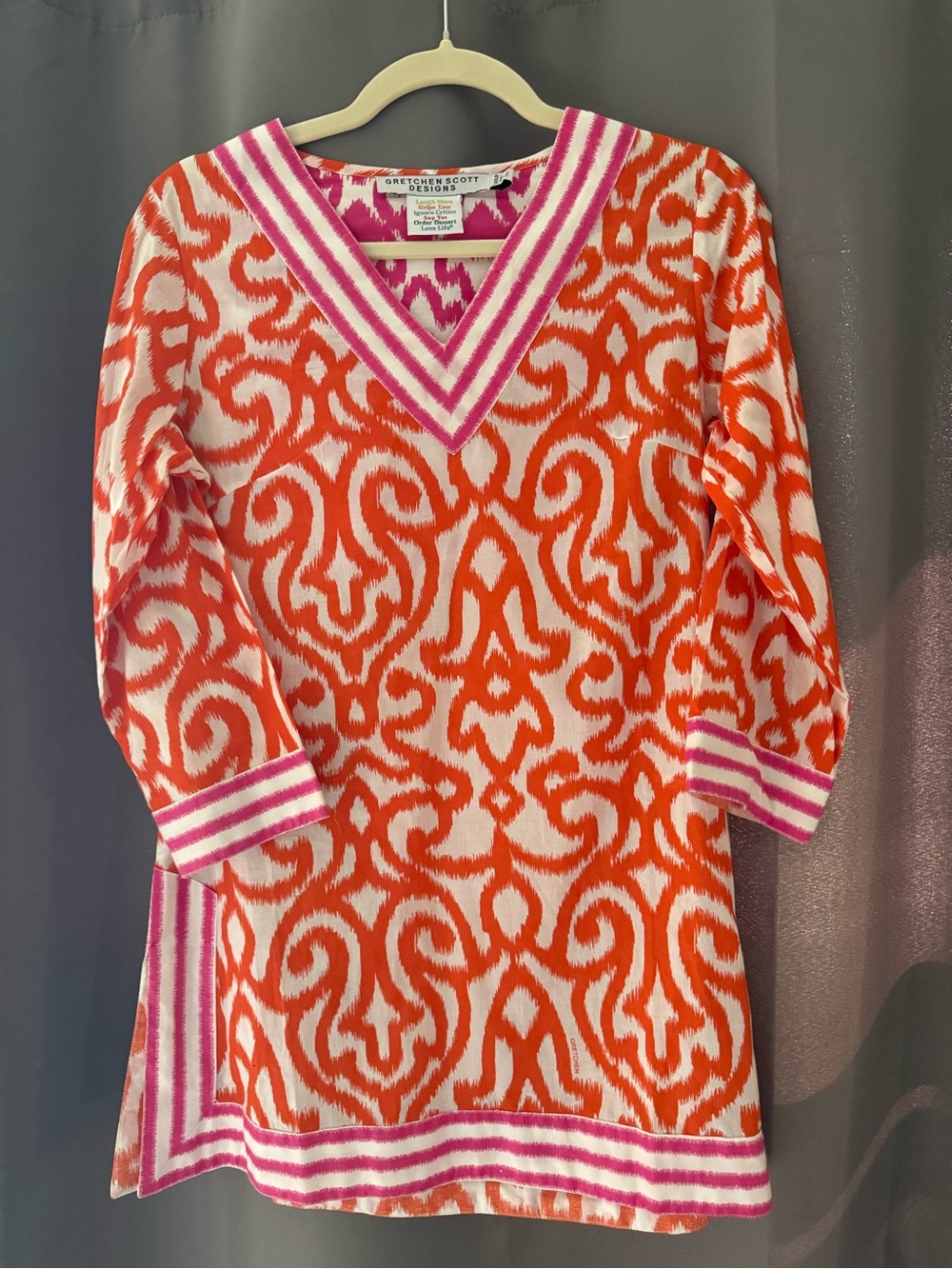 Gretchen Scott Designs Pink & Orange Patterned Top
